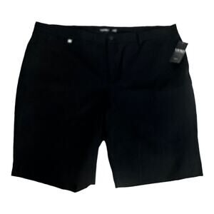 NWT Ralph Lauren Woman Black Shorts Bi-Stretch Cotton Viscose Plus Size 22